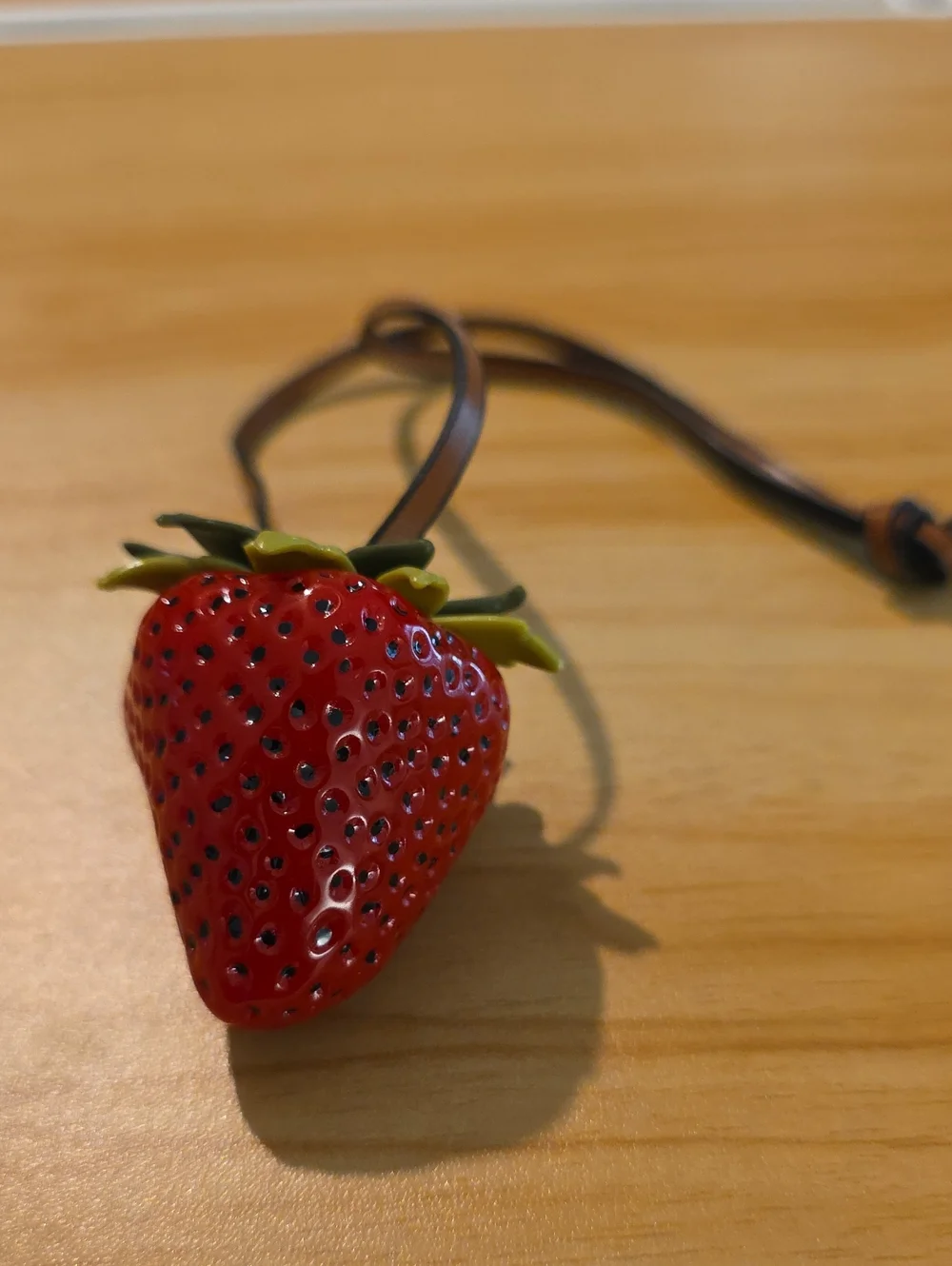NWT Strawberry Pendant PURSE CHARM - Brown Strap